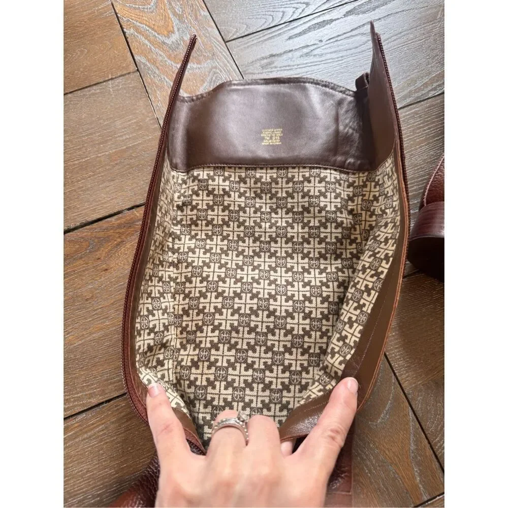 Tory Burch Kiernan 35MM Tumbled Leather‎ Riding Boots Almond Size 7